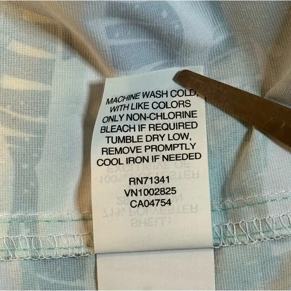 LL Bean Green Tropicwear Fish‎ Print Vented Performance Button Up Shirt Men 3XLT - Picture 6 of 8